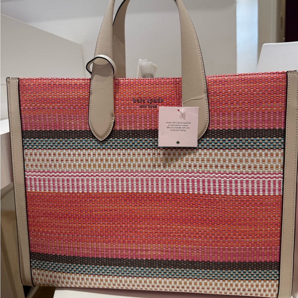 kate spade Striped Woven Tote